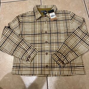 The North Face Woman’s Valley Flannel Brown Plaid Button Down Shirt